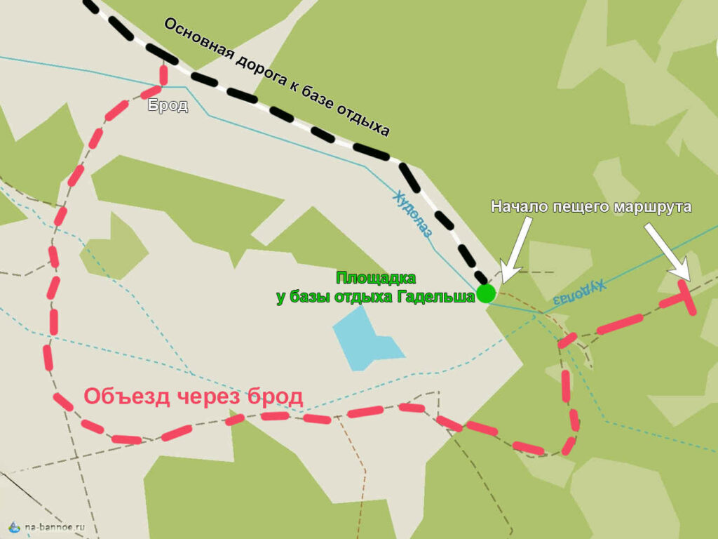 Карта Объезда на внедорожнике, Гадельша